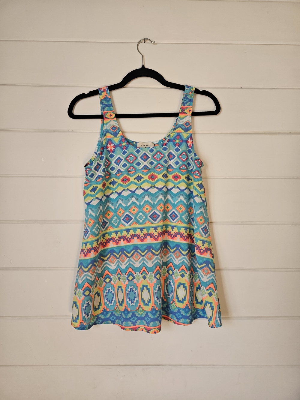 Everly Multi-Color Aztec Tank Top (S)